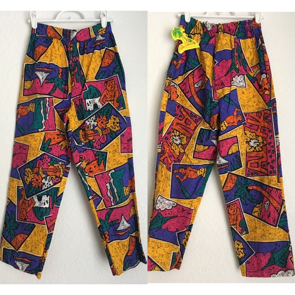 Vintage Other - 1980s 90s Hip Hop Wacky Print Streetwear Pants XS